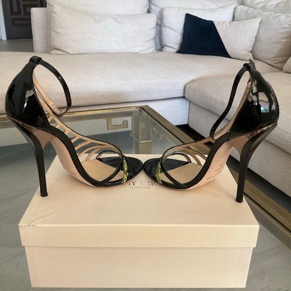 Authentic Jimmy Choo “Delta” Vuka D’Orsay black, colorful heels, sz. 39 - Picture 5 of 9